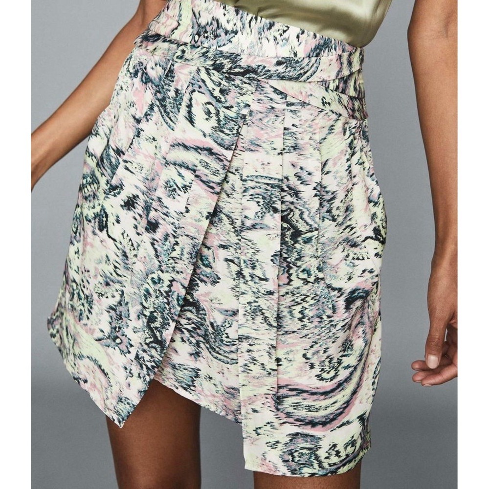 Reiss NWT Amy Skirt Size UK 14 / US 10‎ Multicolor Paisley Pleated Mini Pencil